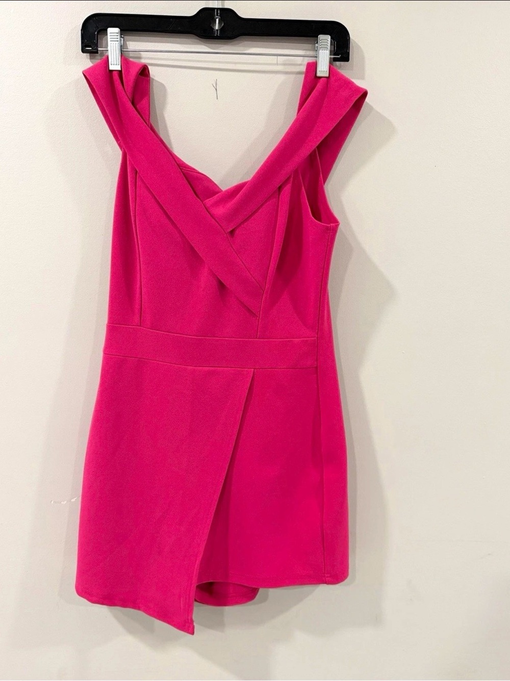 Forever 21 Pink V-Neck Wrap Sleeveless Polyester/Spandex Woven Romper M